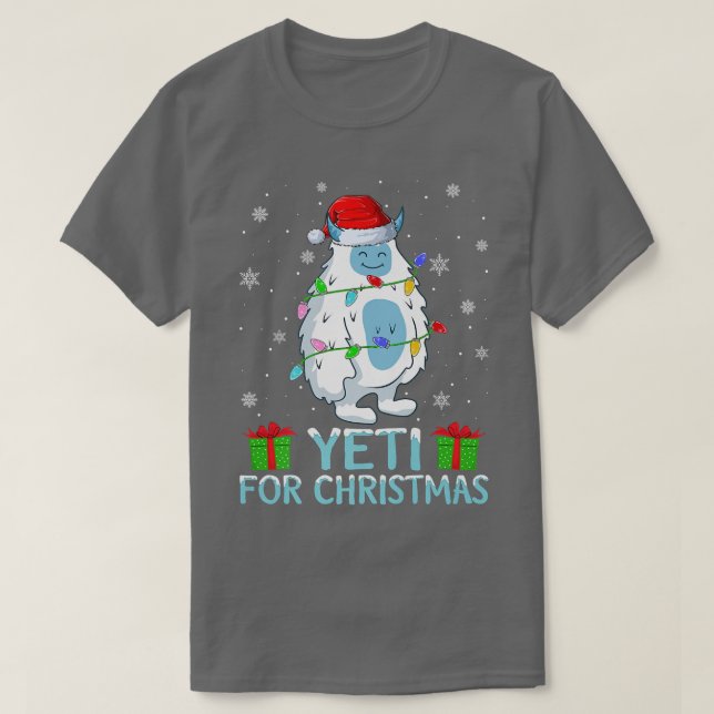 T-shirt Yeti Xmas Luit Santa Hat Yeti Pour Noël (Design devant)