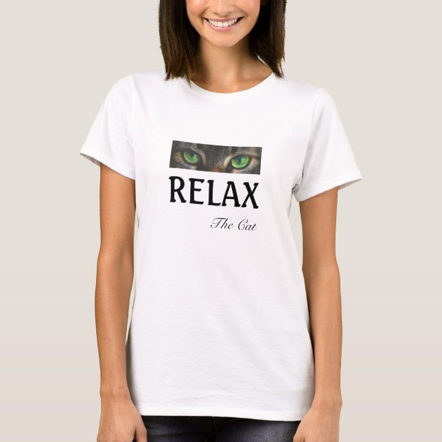 T-shirt yeux de chat et calligraphie (Devant)