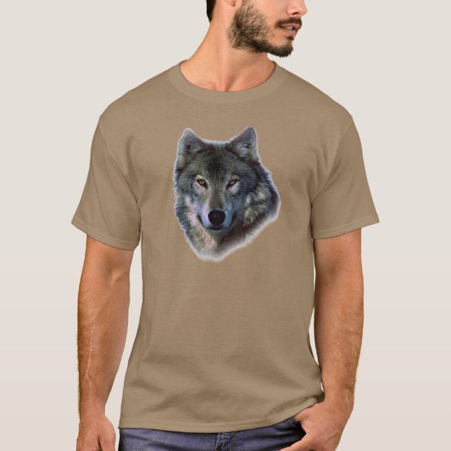 T-shirt Yeux de loup gris (Devant)