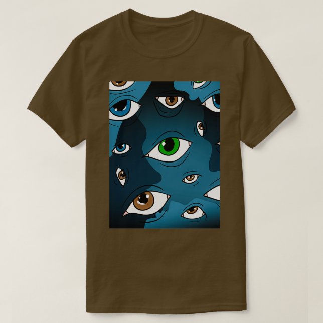 T-shirt yeux d'idiot de reconnaissance faciale (Design devant)