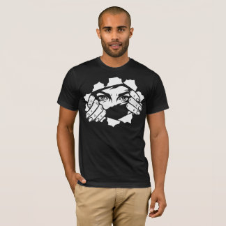 T-shirt Yeux qui regardent à travers du Papier Déchiré