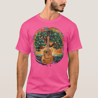 T-shirt Yggdrasil Nature Musicien Arbre De Vie Gu Acoustiq