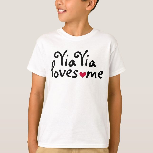 T-shirt Yia Yia m'aime chemise (Devant)