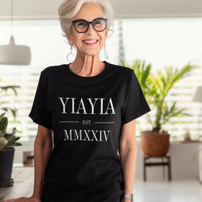 T-shirt Yiayia chiffres romains Année de création (Créateur téléchargé)