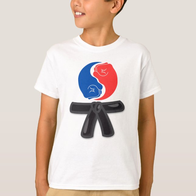 T-shirt Yin et yang ceinture noire wushu (Devant)