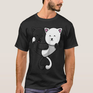 T-shirt Yin et yang chats chinois Raglan Baseball