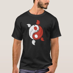 T-shirt Yin et Yang la Chemise noire des hommes de Koi