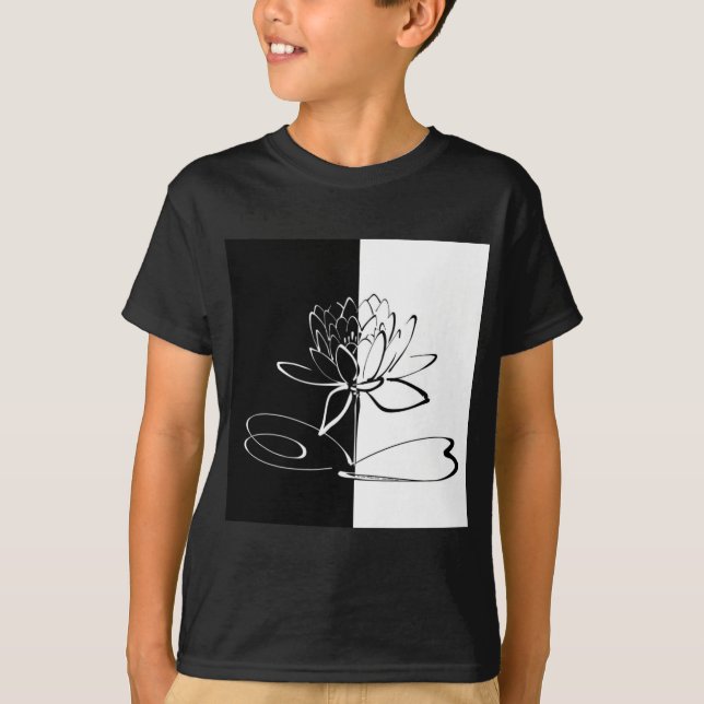 T-shirt Yin Yang Black Lotus Blossom (Devant)