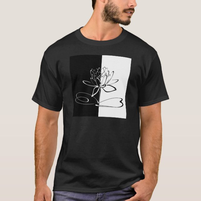 T-shirt Yin Yang Black Lotus Blossom (Devant)