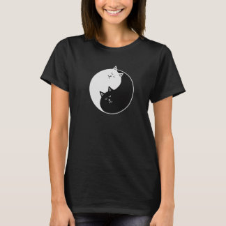 T-shirt Yin Yang Cats Graphique, Amoureux des chats, Chino