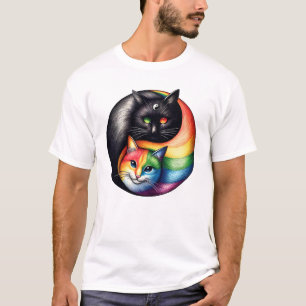 T-shirt Yin Yang Chat Transgenre Pride LGBT Gay Lesbian 2