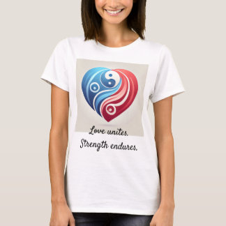 T-shirt Yin Yang Coeur - L'Amour S'Unit, Force Endures T-S