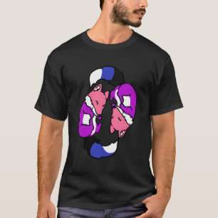 T-shirt Yin Yang Foxes Genderfluide Fierté