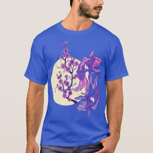 T-SHIRT YIN YANG KOI POISSON AVEC BLOSSOM DE FROMAGE