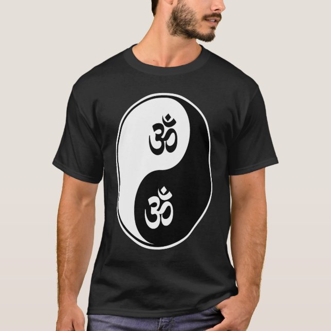 T-shirt Yin Yang Om Pranava Yoga Namaste Bouddhiste Zhen (Devant)