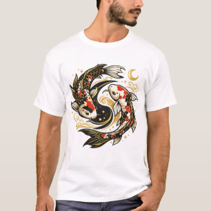 T-Shirt Yin Yang Poisson Koi Esthétique Japonaise