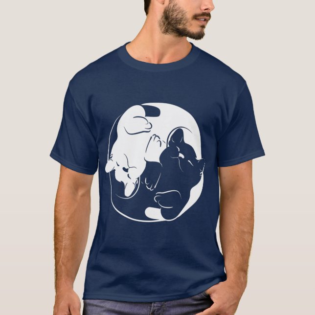 T-shirt Yin Yang Yoga Zen    ChatsYoga Chat Cadeau (Devant)