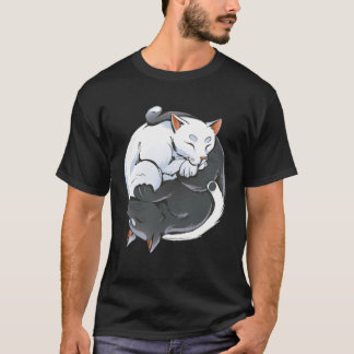 T-shirt Ying et Yang Chats Spiritualité Méditation Yoga