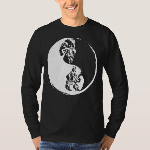 T-shirt Ying Yang Bonsai Arbre Rétro Plante Jardin Bouddhi