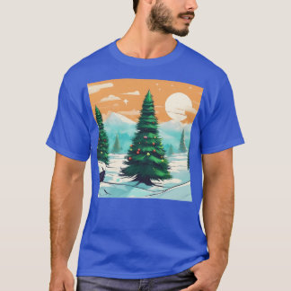 T-shirt Ykomow Arbres de Noël Fêtes Femmes Pins de Vacance