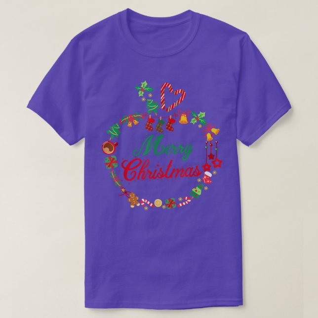 T-shirt YN6B Joyeux Noël Enseignant Père Noël Paja (Design devant)