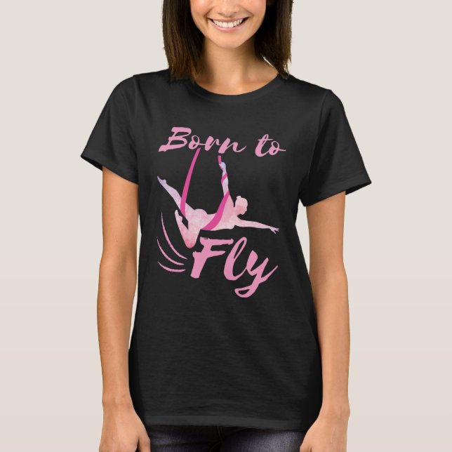 T-shirt Yoga aérien né à voler (Devant)