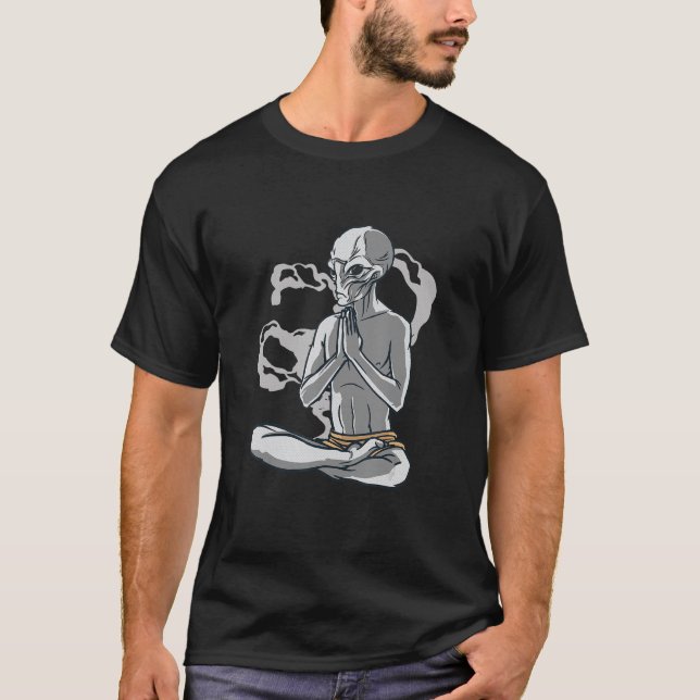T-shirt Yoga Alien Meditation (Devant)