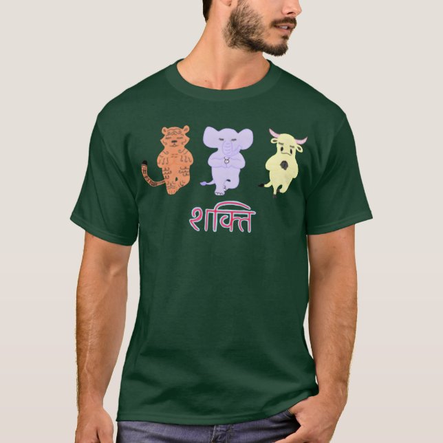 T-shirt Yoga Animals funny (Devant)