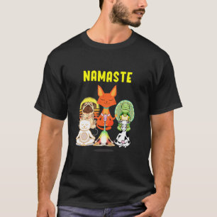 T-shirt Yoga Animaux Namaste Mignon Pose de Yoga Animal Yo
