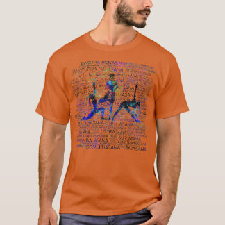 T-shirt Yoga Asanas Poses Sanskrit Word Art