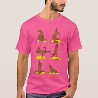 T-shirt Yoga avec chien méditation Chiens ami Chiens vinta