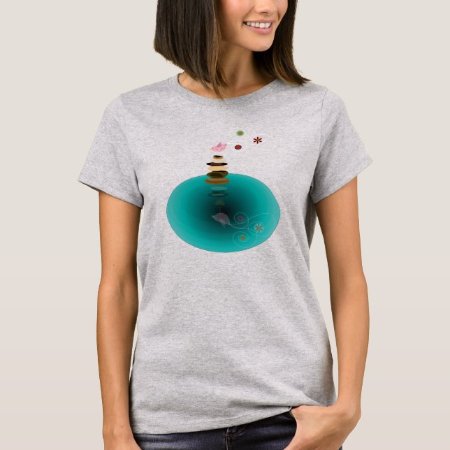 T-shirt Yoga, Birdy numéro d'équilibre. (Devant)