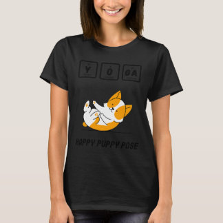 T-shirt Yoga Chien Chimie Joyeux Pose Chiot