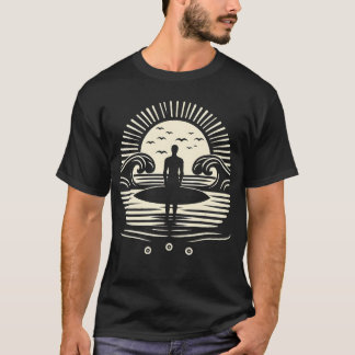 T-shirt Yoga coucher de soleil Surf, Sports nautiques, Coq