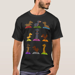 T-shirt Yoga Dachshund   Chien de méditation  Femmes Homme