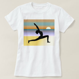 T-shirt Yoga de plage 3/4 dessus raglan de dames de