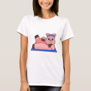 T-shirt Yoga de porc Fitness Gymnastique