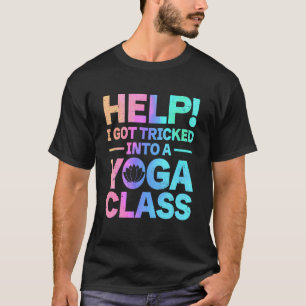 T-shirt Yoga drôle Aide je me suis fait piéger dans un cou