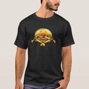 T-shirt Yoga drôle Hamburger Méditation Humour Nourriture