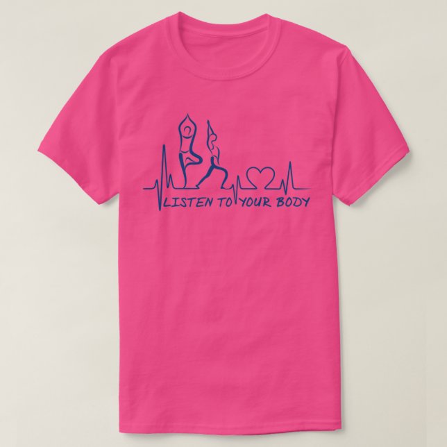T-shirt Yoga Écouter votre corps ECG Yoga Mantra (Design devant)