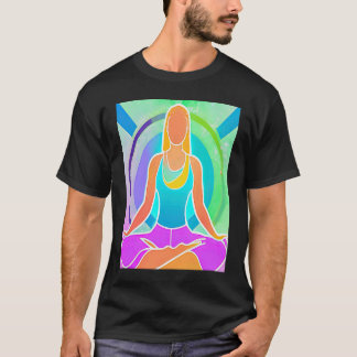 T-shirt Yoga Girl Female Sun Salutation Meditation Chakra 