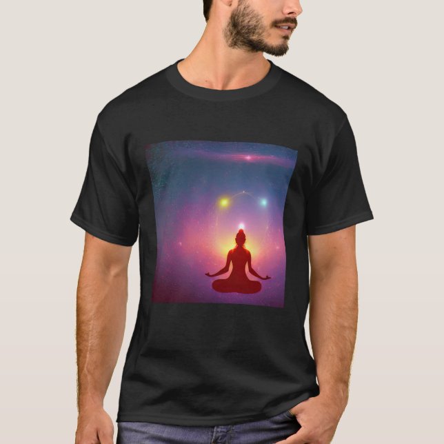 T-shirt Yoga Girl Femme Sun Salutation Méditation Chakra (Devant)