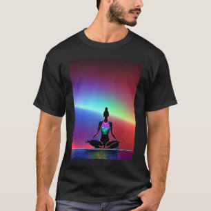 T-shirt Yoga Girl Femme Sun Salutation Méditation Chakra