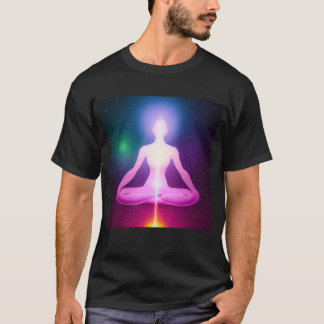 T-shirt Yoga Girl Femme Sun Salutation Méditation Chakra