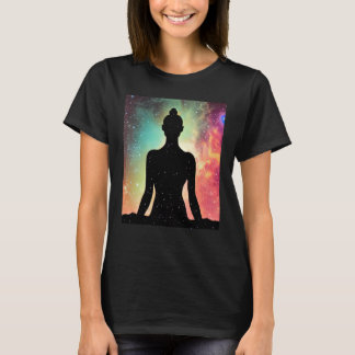 T-shirt Yoga Girl Femme Sun Salutation Méditation Chakra