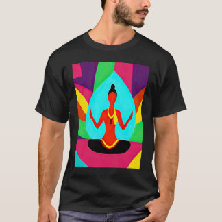 T-shirt Yoga Girl Femme Sun Salutation Méditation Chakra