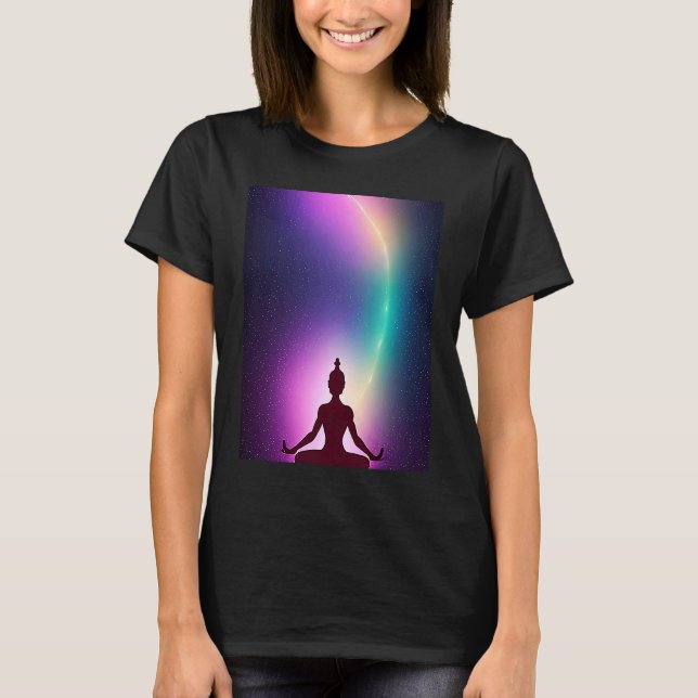T-shirt Yoga Girl Femme Sun Salutation Méditation Chakra (Devant)