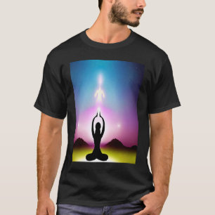 T-shirt Yoga Girl Femme Sun Salutation Méditation Chakra