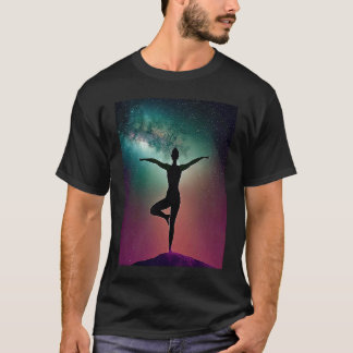 T-shirt Yoga Girl Femme Sun Salutation Méditation Chakra