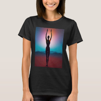 T-shirt Yoga Girl Femme Sun Salutation Méditation Chakra